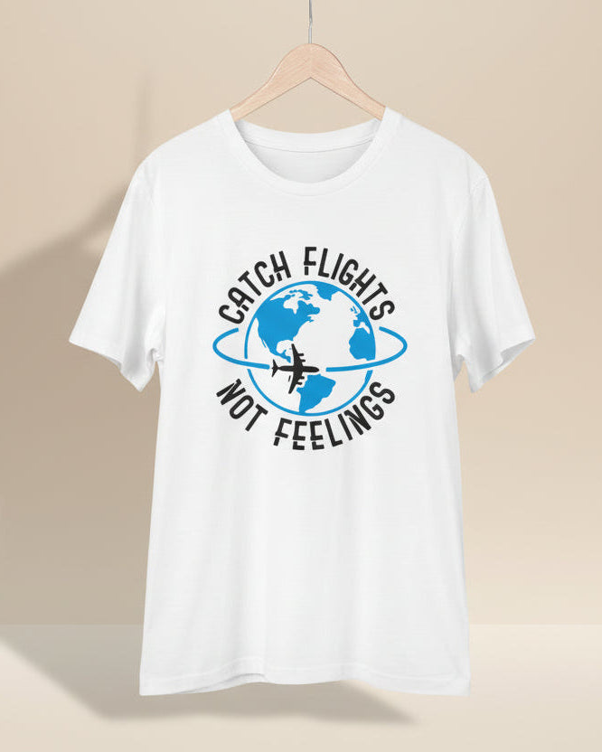 Men's PC Cotton Explore The Unseen Printed T Shirt (Color: White, Thread Count: 180GSM)