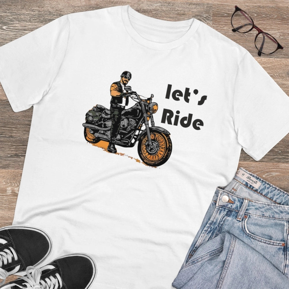 Men's PC Cotton Explore The Unseen Printed T Shirt (Color: White, Thread Count: 180GSM)