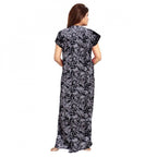 Women's Cotton Printed Maxi Nighty (Grey)
