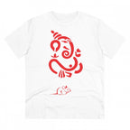 Men's PC Cotton Ganesh Printed T Shirt (Color: White, Thread Count: 180GSM)